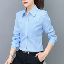 coréenne femmes chemises femme rayure chemise De grande taille femme à manches longues chemise femmes Blouses Blusas Mujer De Moda hauts
