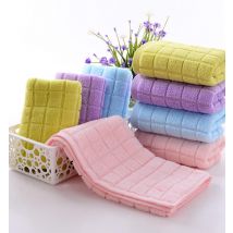 TECHOME serviette de visage en coton doux | Motif à carreaux, serviette de couleur unie, serviette confortable et épaisse, aspiration, petite serviette de bain pour femmes et hommes