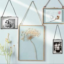 MagiDeal-cadre de Photo Double face | Cadre mural, Style industriel, verre à fleurs, spécimen de plantes, Portrait, support de cadre d&#39;exposition