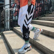 Yutwpez Streetwear Hip Hop Joggers pantalon hommes sarouel ample cheville longueur pantalon Sport pantalon de survêtement décontracté blanc Techwear