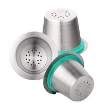 Capsules de café rechargeables de Nespresso en acier inoxydable, 10 dosettes, 100 scellés, filtres réutilisables