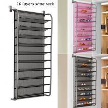 10 niveaux chaussures organisateur mural chaussure étagère suspendue pour maison dortoir chaussures 36 paire sur porte suspendus étagère à chaussures