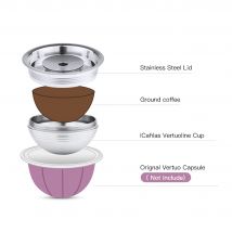 Capsules de café réutilisables pour Nespresso Vertuoline &amp; Vertuo, dosettes de café rechargeables en acier inoxydable
