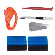 6 pièces en Fiber de carbone voiture outils vinyle Film Film autocollant emballage outil magnétique bâton raclette fenêtre teinte Film installation outil