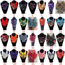 Écharpe de col en fleurs pour femme | Foulard de luxe imprimé de fleurs, foulard de chef avec anneau, foulards pour le cou