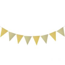 Fanions à paillettes de 3 m pour anniversaire de bébés, guirlande banderole, décor suspendu pour chambre de bébé (doré)