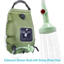 sacs à eau pour extérieur solaire randonnée Camping sac de douche 20L chauffage Camping douche sac d'hydratation tuyau commutable pomme de douche