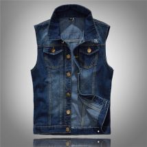 taille M-5XL Denim gilet hommes veste sans manches décontracté gilet Jean pour hommes manteau déchiré mince coupe mâle veste Cowboy