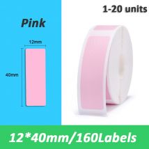 Étiquette rose 12x40mm pour Niimbot D11 fabricant d'étiquettes sans fil Portable Bluetooth imprimante d'étiquettes thermiques imprimante de bureau à domicile