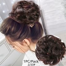 femmes Extension de cheveux chignon postiches Scrunchie vague vigoureuse bouclés désordre chignon élastique synthétique postiches