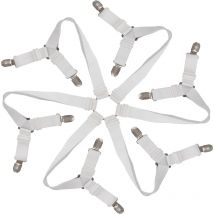 Drap de lit Clips pinces attaches 3 voies 6 côtés feuille bretelles élastique porte-feuille matelas Clips sangles-ajustement réglable