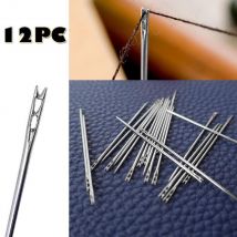 12 pièces épais grand oeil couture auto-filetage aiguilles broderie main couture Simple FDH