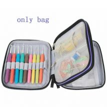 sac à fermeture éclair organisateur de étui à Crochet avec poches Web pour diverses aiguilles à Crochet et accessoires de tricot outil de stockage
