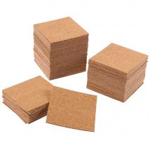 100 pièces sous-verres en liège auto-adhésifs carrés tapis en liège feuilles de support en liège pour sous-verres et fournitures d'artisanat de bricolage (10x10x2cm)