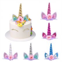 Décoration de gâteau licorne corne de licorne | Fournitures de gâteau de fête d'anniversaire, manuels de fête pour enfants, décor de gâteau de réception pour bébé
