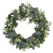Couronne d'eucalyptus de feuille verte pour la porte d'entrée de célébration de Festival/mur/cheminée laurier/cintre d'eucalyptus décoration décontractée à la maison