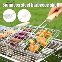 Maison viande Grill outil fer fil cuisine Portable maille antiadhésive cuisson Barbecue Net Camping en plein air pique-nique Rectangle poignée