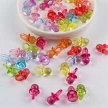 Mini sucette en acrylique 22mm, 25 pièces/paquet, perles de sucette en plastique, décorations de réception pour bébé, fournitures de fête