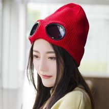 Bonnet tricoté Double usage pour hiver | Bonnet épais et , bonnet de Ski avec lunettes amovibles, bonnet pour hommes et femmes,