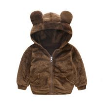 Veste d'automne pour enfants, garçon et fille, style coréen décontracté, capuche épaisse, Teddy, pull en laine d'agneau, sweat-shirt mignon