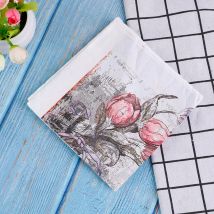 Serviettes en papier Rose avec Architecture fête tissu découpage Serviettes décoration Serviettes 33*33cm 1 pack/lot