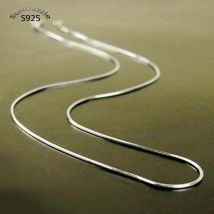Véritable véritable pur solide 925 en argent Sterling chaîne Collier hommes femmes serpent chaîne bijoux mâle femelle 50cm Long Collier colliers