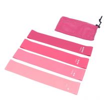 Ensemble de ceintures de Yoga 4 en 1 rose, bandes de résistance élastiques