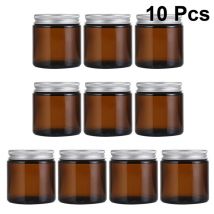 10 pièces 100ml bricolage bougie parfumée conteneur maison bougie pot support de verre verre parfum bouteille arôme bouteille avec couvercle (marron)
