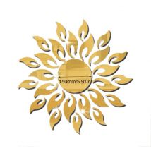 Or soleil fleur acrylique miroir Stickers muraux bricolage Art décoration murale Stickers muraux miroir autocollant mural décor à la maison salon