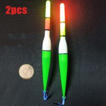 Flotteur de pêche électrique LED, 2 pièces, lumière + batterie, en eau profonde, matériel, Bobber, avec électrons
