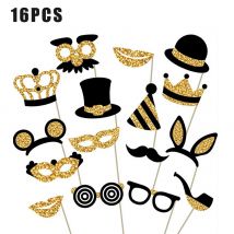 16 pièces/ensemble carton bricolage Photo accessoires fête d'anniversaire décoration de mariage fête de noël photographie Selfie accessoires événement fournitures