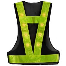 Gilet de sécurité 16 LEDs gilet trafic extérieur nuit sécurité avertissement vêtements (sans piles)