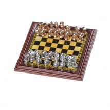 jeu d'échecs de échiquier avec roi jeu de plein air échecs classique en alliage de Zinc pièces d'échecs en bois