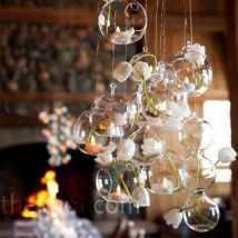 Photophore suspendu en verre 12 pièces/ensemble | Vase de Globes Terrarium, chandelier de fête de mariage, décor d'hôtel maison