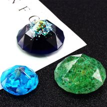 Moule en résine époxy 3D forme de diamant | Collier de faire soi-même pendentif, outils accessoires manuels, moules en Silicone, moule de décoration de gâteaux au chocolat