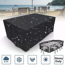 Housse de Protection de canapé en osier | Meubles de jardin d'extérieur, ensemble de Protection, imperméable, pluie, neige, housses noires anti-poussière, taille 4