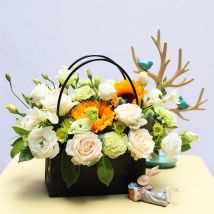 Kraft fleurs sac de transport rectangulaire étanche bouquet sac boîtes rose à faire soi-même sac de fleurs décor de mariage sac de fleurs