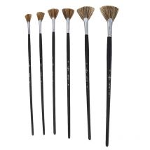 6 Stks/set Speciale Aanbieding Wilde Zwijnen Borstel Pen Set Fan Vorm Kunst Levert Schilderen Pen Olie Kwast Student briefpapier
