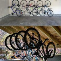 [Crochets de vélo] 8 pièces crochets de rangement pour Velo haute capacité support de crochet avec 8 boulons support de plafond mural en plastique pour salle de stockage