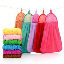 Bébé doux corail polaire serviette de bain absorbant petite serviette belle lingette colorée suspendus serviette de bain pour enfants salle de bain cuisine