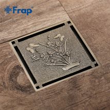 Frap évacuation du sol de la salle de bains | Égouttoir Euro 10*10cm en laiton Antique, déodorant carré couvercle de vidange de la salle de bains, grille déodorant y38069