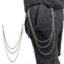 Pantalon à chaînes pour femme | Ceinture à chaînes, femme, Hip-Hop, pantalon couleur argent, chaînes métalliques Cool pour hommes
