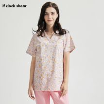 Impression de bande dessinée unisexe scrubs hauts vêtements de travail de beauté pour animaux de compagnie hauts/pantalons/ensemble scrubs vêtements de travail hommes et femmes col en v uniforme de travail