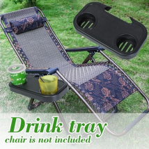 Portable chaise pliante Camping pique-nique extérieur plage chaise de jardin plateau latéral pour boisson #2M07