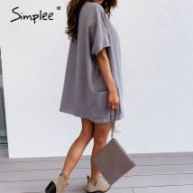 Simplee solide manteau en laine pour femmes poche à manches raglan en vrac grand manteau de rue à manches courtes manteau automne