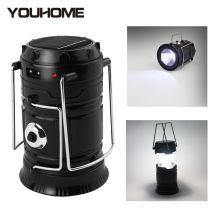 Lanterne LED solaire pliable, Rechargeable par USB, lampe d&#39;extérieur avec batterie, éclairage d&#39;urgence intégré,