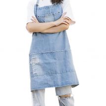 Tablier de travail en Denim ajustable pour le jardin, vêtements de travail de pâtisserie pour hommes et femmes, pour la cuisine à la maison