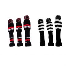 Couvre-tête tricoté pour Club de Golf, lot de 3 pièces, couvre-chaussettes vintage Pom Pom