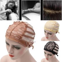 Filet de cheveux à sangle ajustable en 4 couleurs | Casquette de perruque en maille, casquette de tissage pour faire une perruque pour femmes et hommes
