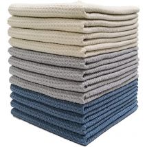 Serviette de cuisine en microfibre essuie-vaisselle doux et Super absorbant, 12 paquets, 30x30cm